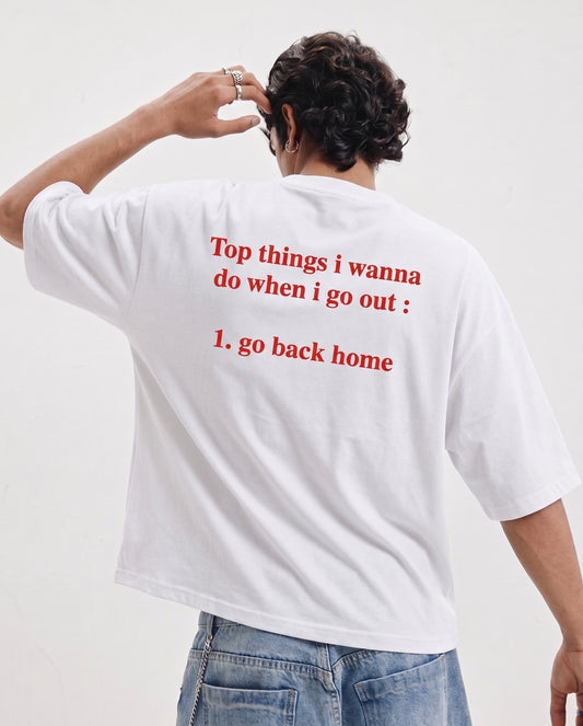 Back home White Oversized Tshirt