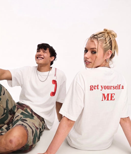 Get yourself a Me White Oversize Tshirt