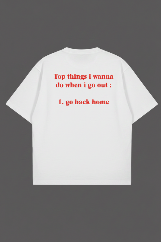 Back home White Oversized Tshirt