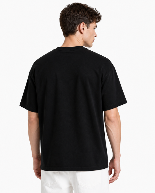 Black Solid Oversize tshirt
