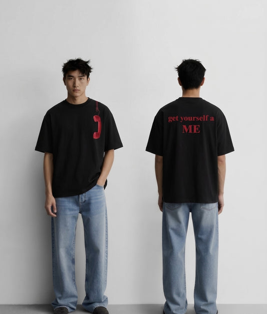 Get yourself a me Black Oversized Tshirt