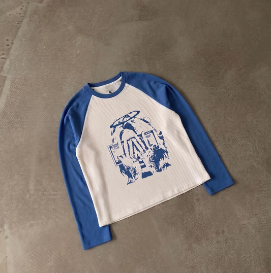 Delusion Blue waffle tee