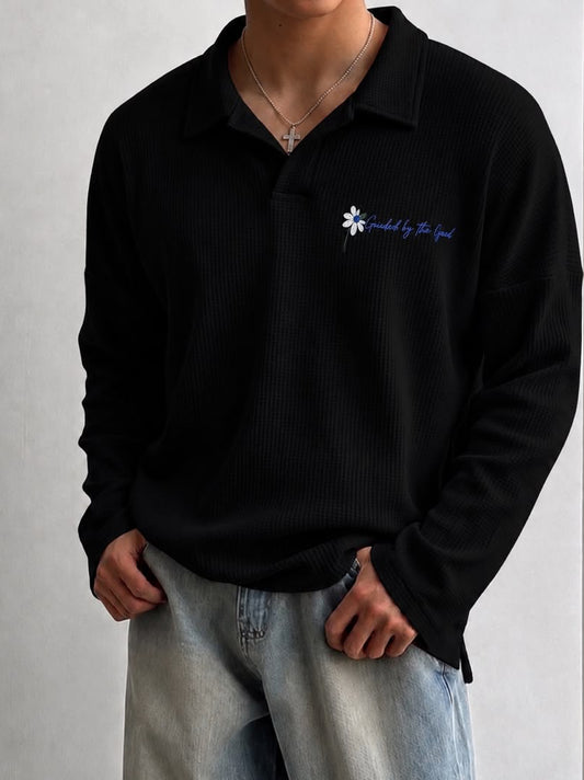 Guided by the God embroidered waffle tee